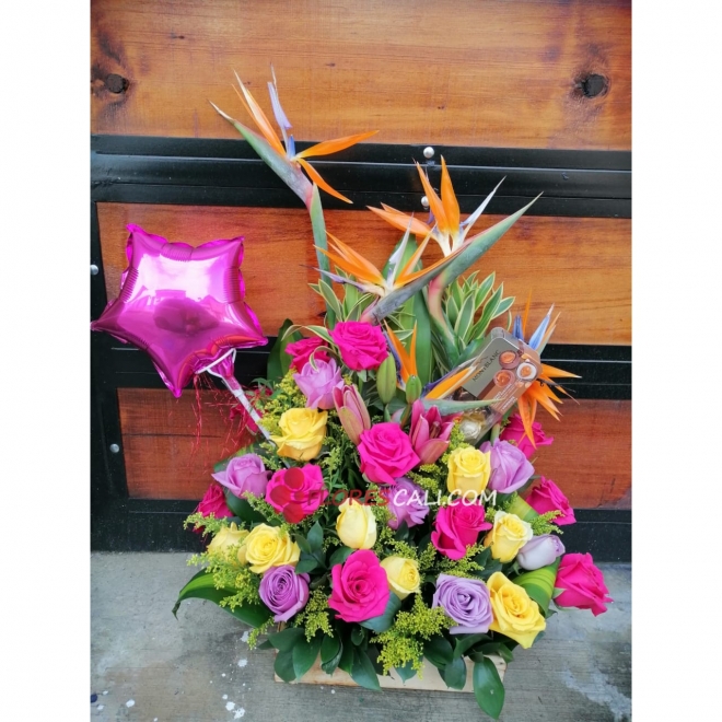 Arreglo colorido san valentine Floristeria en Cali