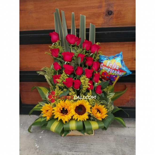 Linea de amor rosas girasoles flores cali Dia de la Madre 