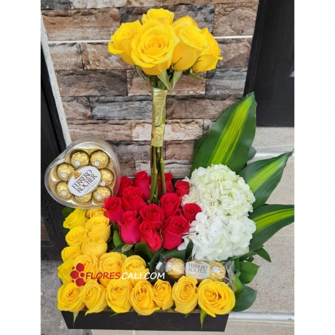 Rosas Amarillas y Blancas para cumpleaños en Cali