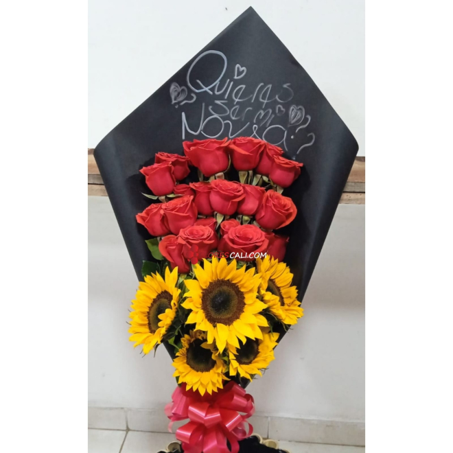 Bouquet propuesta de amor, floristeria en cali 