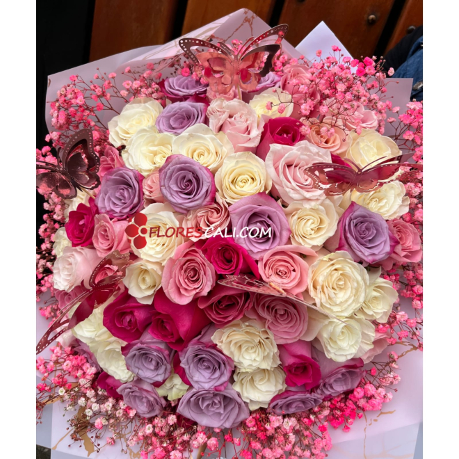 Bouquet explosion morada en cali