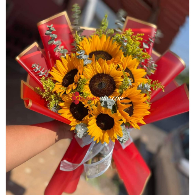 Bouquet de girasoles y coreano cali