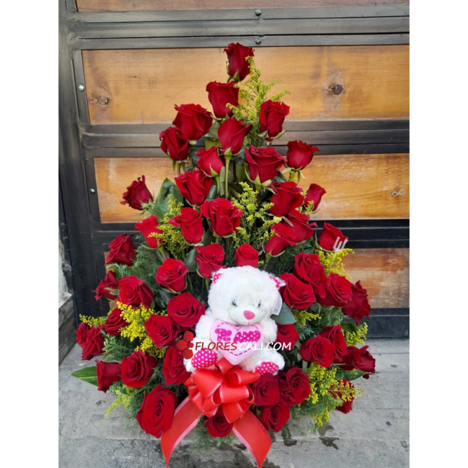 Arreglo de rosas rojas en cali