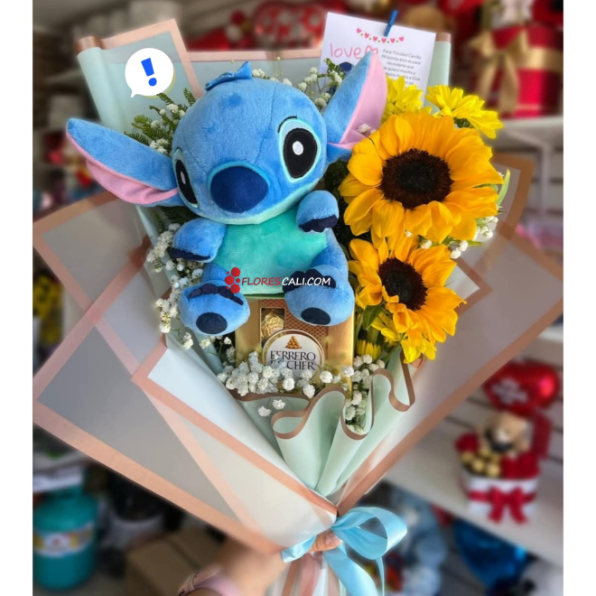 Bouquet stich y flor amarilla en cali