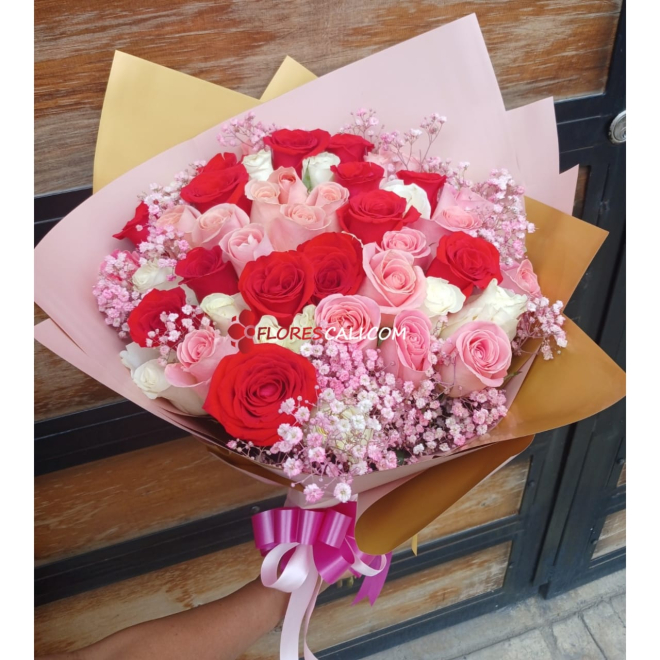 Bouquet de 40 rosas surtidas flores cali