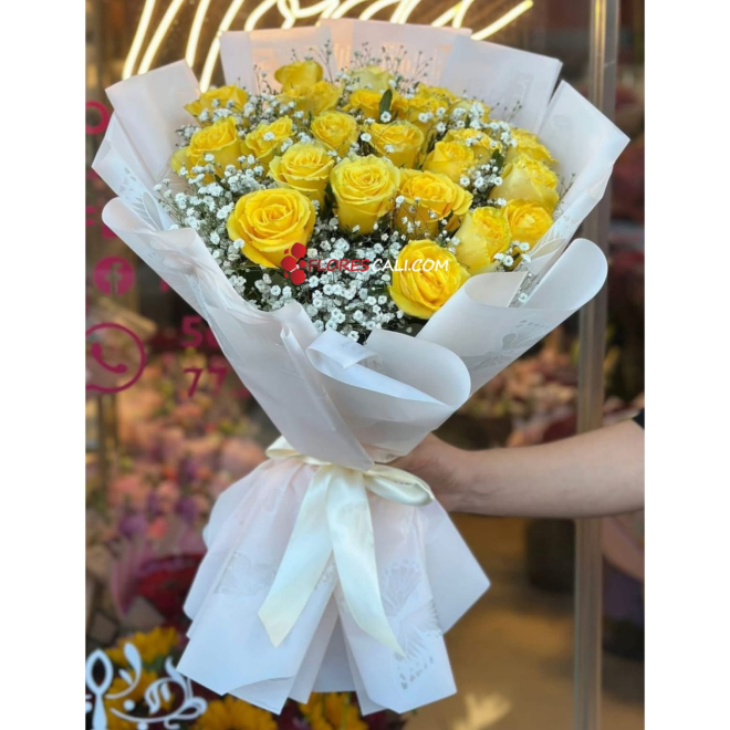 Bouquet coreano amarillo flores cali flores amarillas