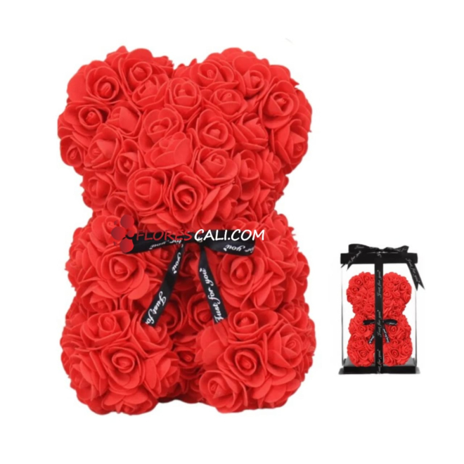 Oso de rosas en foamy para regalar