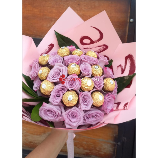 Bouquet rosa mora en leche floristerias en cali