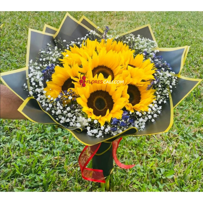 Bouquet de girasoles coreano flores cali
