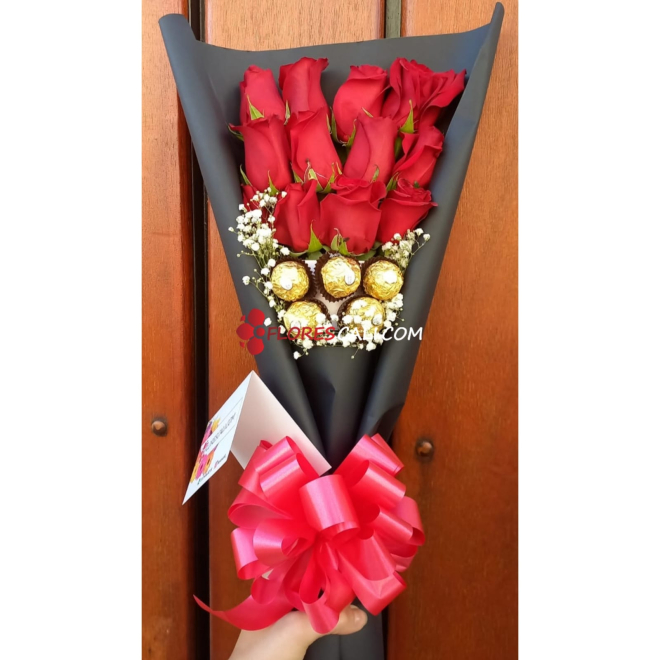 Bouquet chocolates y rosas para ti en cali