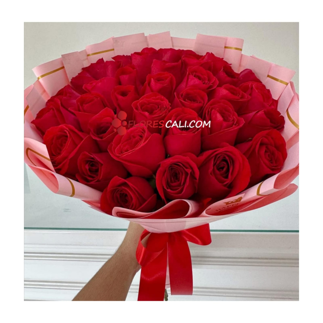 Bouquet de rosas rojas San valentin cali