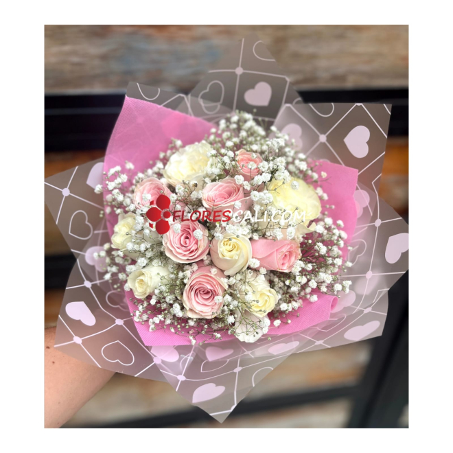 Bouquet premium 8 de marzo tonos rosados