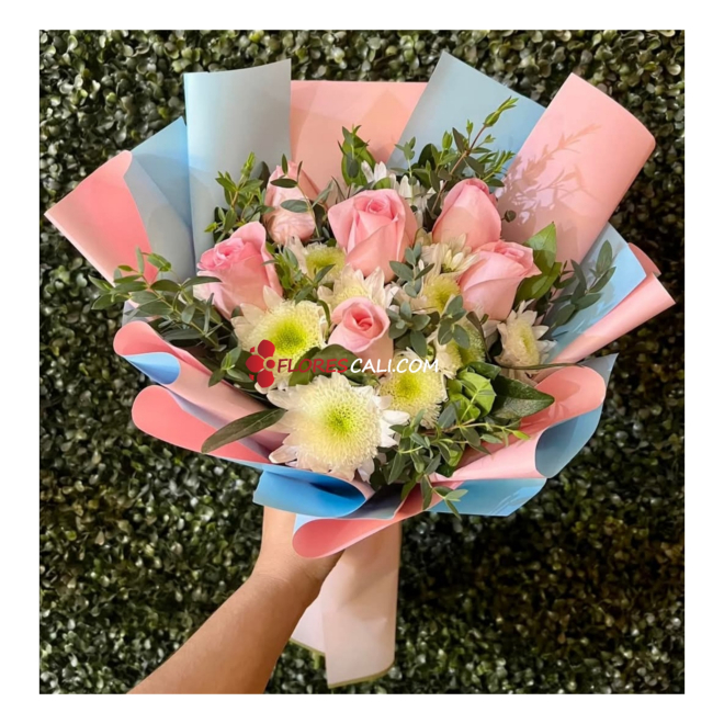 Bouquet coqueto rosa rosada dia de la mujer en cali