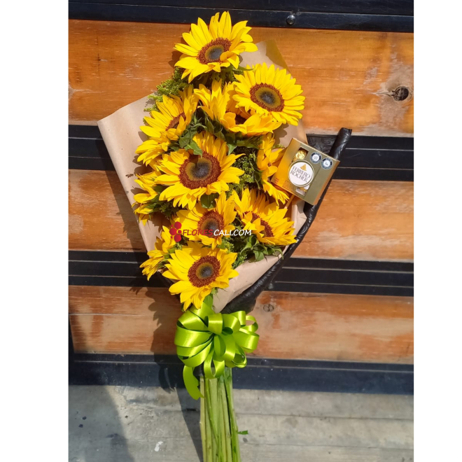 Bouquet escalera de girasoles dia de la madre cali