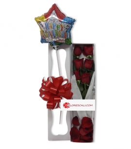 Caja de rosas rojas floristeria en cali 