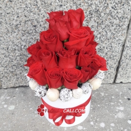 Cilindro copo y fresas con chocolate Dia de la Madre 