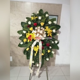 Corona  fúnebre Floristerias en Cali amarillo 