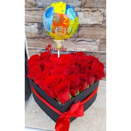 Corazón x24 rosas en cali Dia de la Madre 