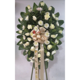 Corona fùnebre blanca, arreglos condolencias en cali