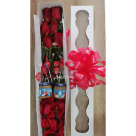 Caja de rosas y dulces en cali