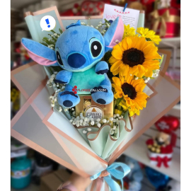 Bouquet stich y flor amarilla en cali