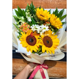 Bouquet girasol escalera en cali