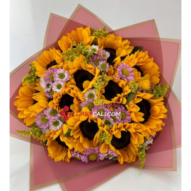 Bouquet girasoles y margaritas en cali 