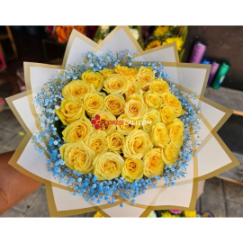 Bouquet rosa amarilla y perla floristeria cali dia de las flores amarillas