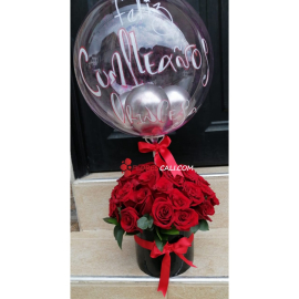 Cilindro copo con globo burbuja en cali