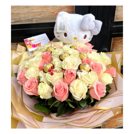 Bouquet rosas, chocolates y hello kitty en cali